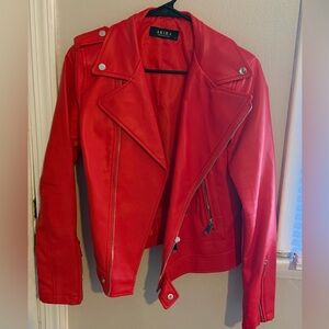 AKIRA Vibrant Red Leather Jacket